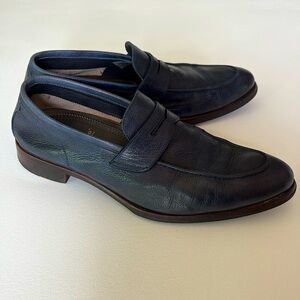 Di Bianco SPQR Navy Loafer Leather Made in Italy Slip On Quiet Luxury Size 10